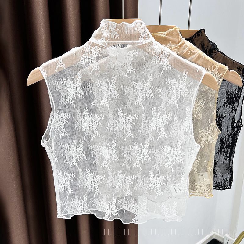เสื้อกั๊ก คอปกปลอม แต่งลูกไม้ ระดับไฮเอนด์ เข้ากับทุกการแต่งกาย แฟชั่นบอททอม สําหรับสตรี