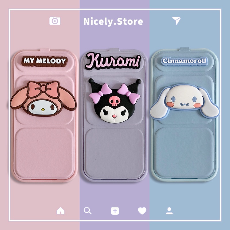 เคสโทรศัพท์มือถือ กันกระแทก กันฝุ่น ปิดด้านหลัง ลาย Kuromi Melody น่ารัก พร้อมขาตั้ง สําหรับ iPhone 15 14 13 12 Pro Max 11