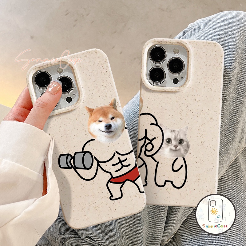 ตลกน่ารักคู่สุนัขแมวการ์ตูนกรณีโทรศัพท์นุ่มเข้ากันได้ iPhone 11 15 12 13 14 Pro Max 14 15 8 6s 6 7 Plus XR X XS Max SE