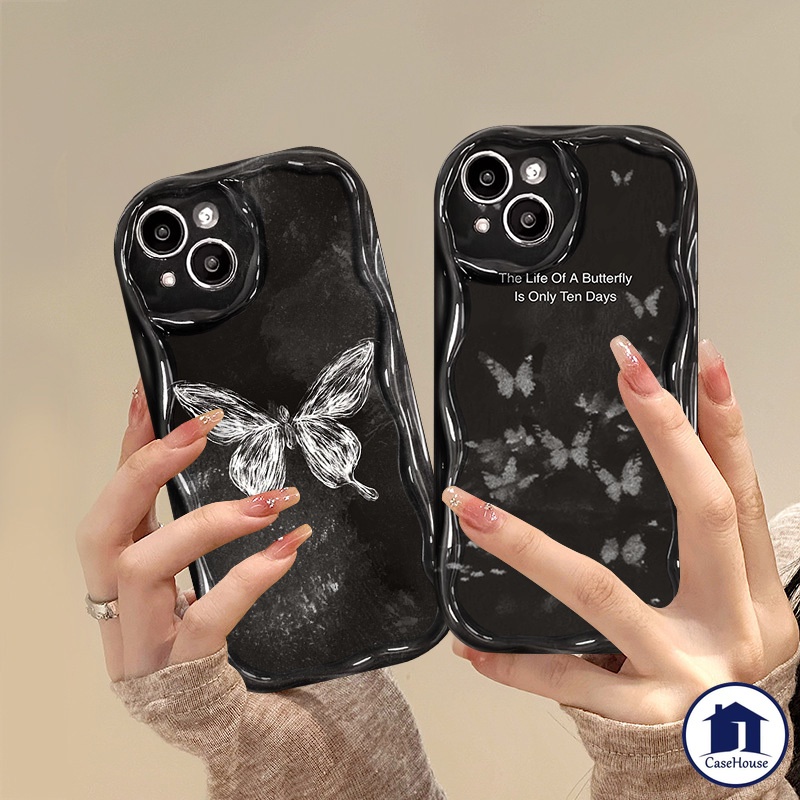 ส่งจากไทย แฟนตาซี ผีเสื้อ กรณีอ่อน เข้ากันได้กับ iPhone 11 Pro Max 15 12 14 13 Pro Max 7 8 Plus XR X XS Max 12 13 Pro