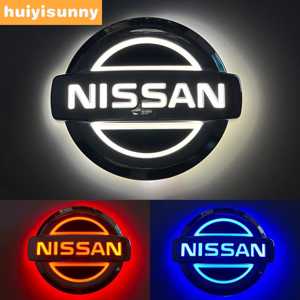 Hys 5D Emblem สําหรับ Nissan โลโก้ Light Trunk Light LED Grille Badge สําหรับ Nissan TIIDA X-TRAIL L