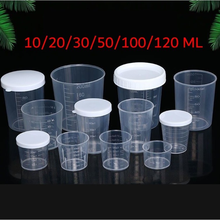 ถ้วยตวงพลาสติก แก้วตวง พลาสติกทนความร้อน ขนาด 10,20,30,50,100,120 ml