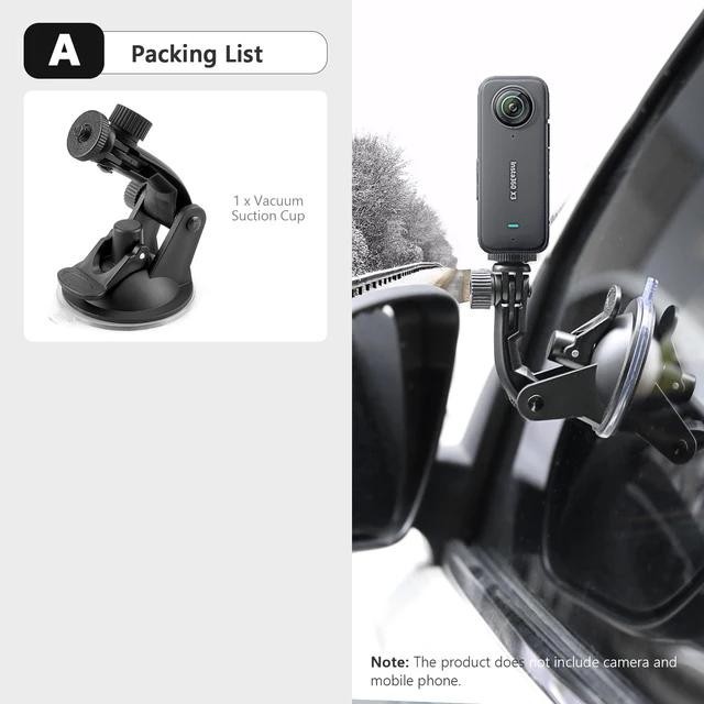 Vamson อุปกรณ์เสริม เมาท์ขาตั้งกล้องแอคชั่น ติดกระจกรถยนต์ สําหรับ Insta360 X3 Go Pro Hero 11 10 9