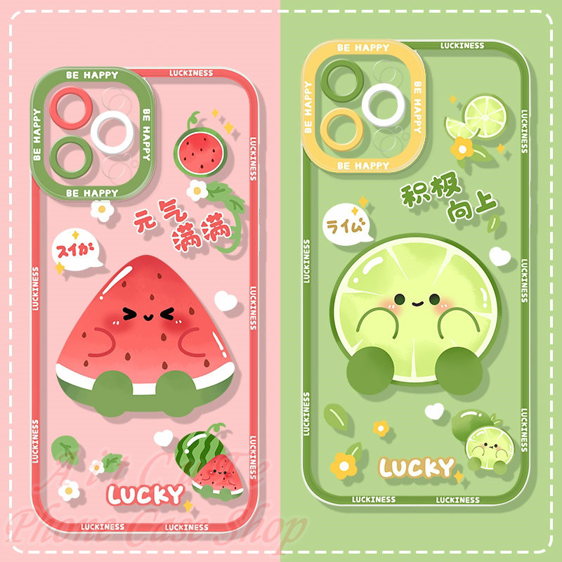 เคส OPPO A60 A58 A57 A54 A53 A38 A18 A17 A17K A16 A16K A15 A15S A98 A96 A95 A94 A92 A79 A78 A77S A76 A74 A52 A37 A37f A31 A12 A9 A7 A5 A5S A3S A1K F11 F9 F7 F5 OPPOF9 OPPOF7 OPPOF5 4G 5G Protect Colorful Camera Fruit Watermelon Lemon Soft Clear Case