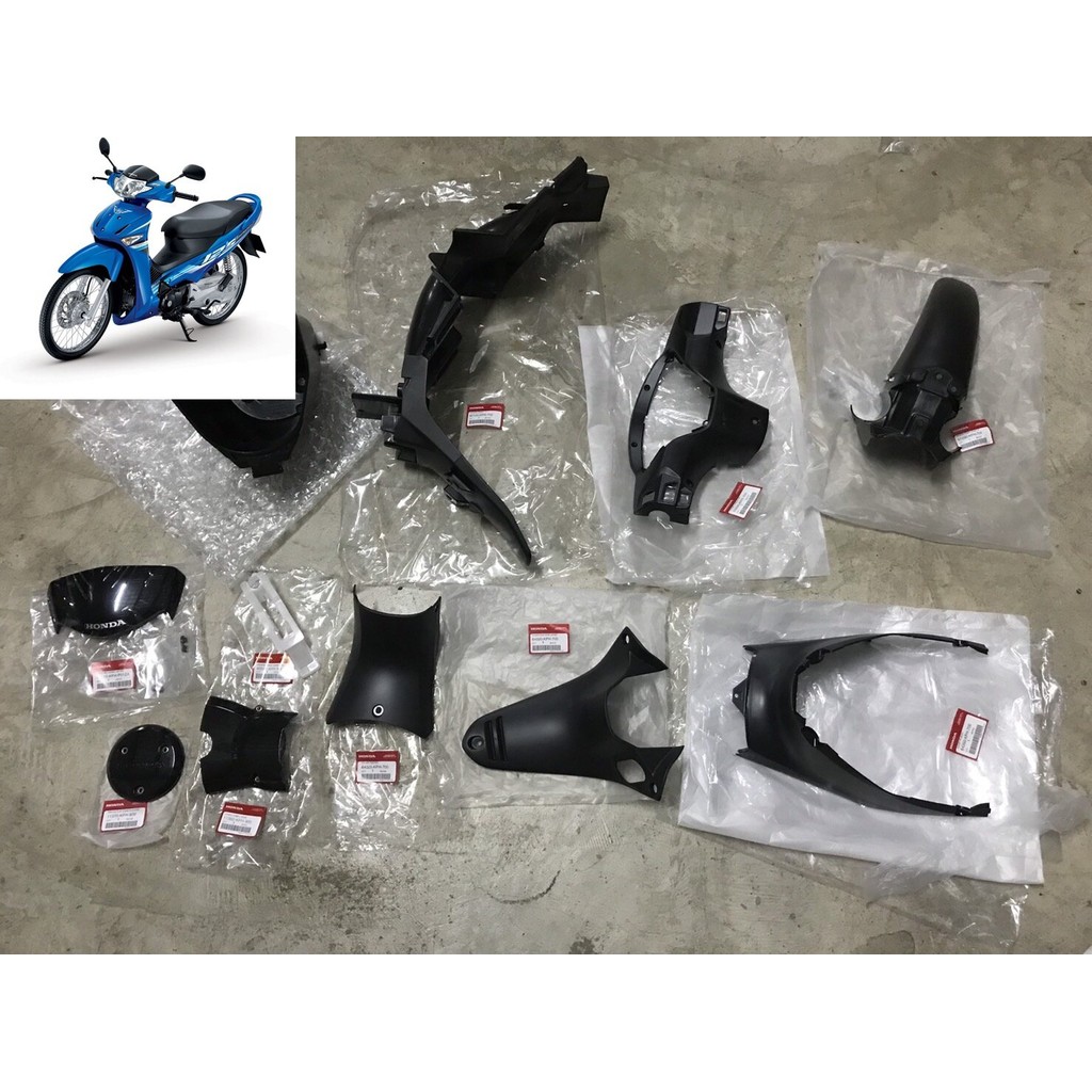 คอนโซล บังโคลน บังไมล์ ฝาเครื่อง ชิ้นดำ wave125I (ปี05-07) (ไฟเลี้ยวบังลม) เวฟ125I แท้100%