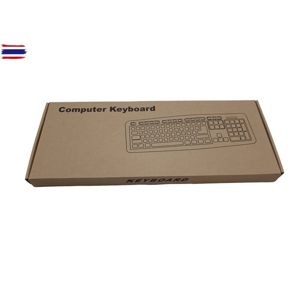 คีย์อร์ดUSB Keboard แป้นพิมพ์เป็นภาษาอังกฤษ แถมฟรี สติ๊กเกอร์ติดคีย์อร์ด