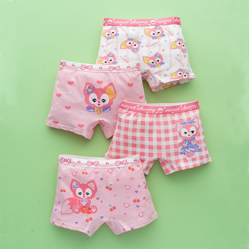 4 ชิ้นกางเกงสําหรับเด็ก Lena Bell หญิงกางเกงเด็กผ้าฝ้ายนักมวยเด็กอย่าถือตูดกางเกงบ็อกเซอร์