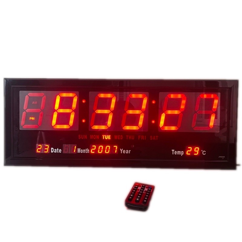 Power Clock นาฬิกาดิจิตอล แถมอะแดปเตอร์(JH6826) 68.5x26x3cm นาฬิกา ตั้งโต๊ะ LED DIGITAL CLOCK นาฬิกา