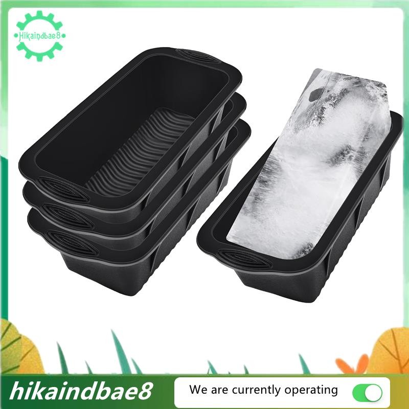 [hIkAi] 4 ชิ้น Ice Block Mold 9.4Lbs Ice-Cubes สําหรับ Cold Plunge หรือ Coolers สีดําแม่พิมพ์ซิลิโคน