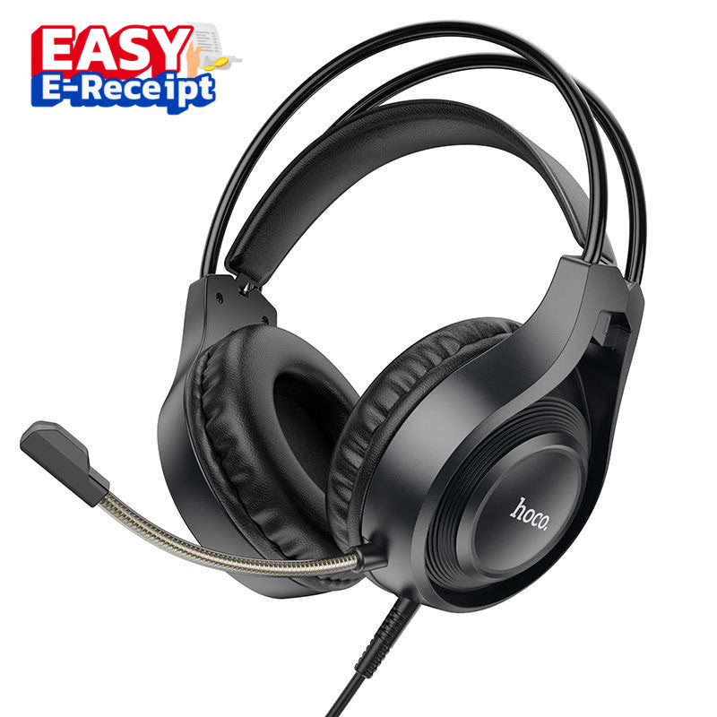HOCO W106 หูฟังเกมมิ่ง แบบมีสาย AUX 3.5mm ไมค์ในตัว ตัดเสียงรบกวน Gaming Headphones หูฟังครอบหู hc3