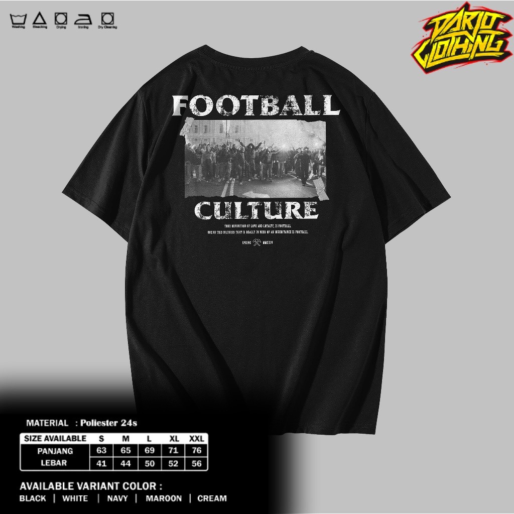 DarjoClothing - "FOOTBALL CULTURE" เสื้อยืดลําลองผ้าฝ้าย 24s Available Color Black