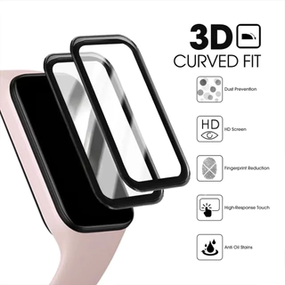 ฟิล์มกระจกนิรภัย + สายซิลิโคน for Smartwatch Mi Band 9 Active /Redmi Band 3 สายยางรัดข้อมืออุปกรณ์ป้องกันหน้าจอ