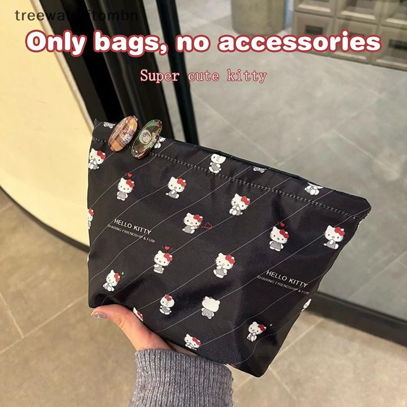 Tt น่ารัก Sanrio Hello Kitty กระเป๋าเครื่องสําอางกันน้ํากระเป๋าใส่เหรียญ Girly Sweet KT Cat แบบพกพากระเป๋าเก็บความจุขนาดใหญ่ของขวัญวันเกิด mbn