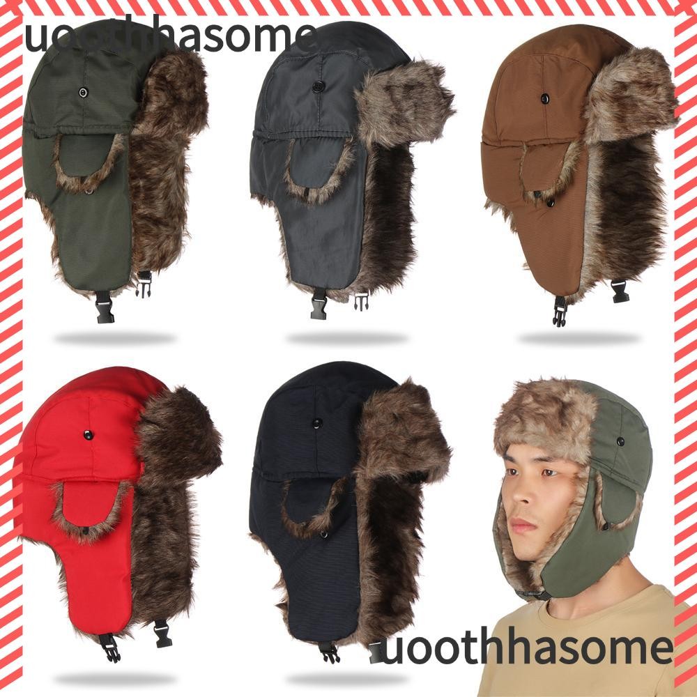 Uothhasome หมวกสกีดักเปอร์หูอบอุ่นรัสเซีย Ushanka