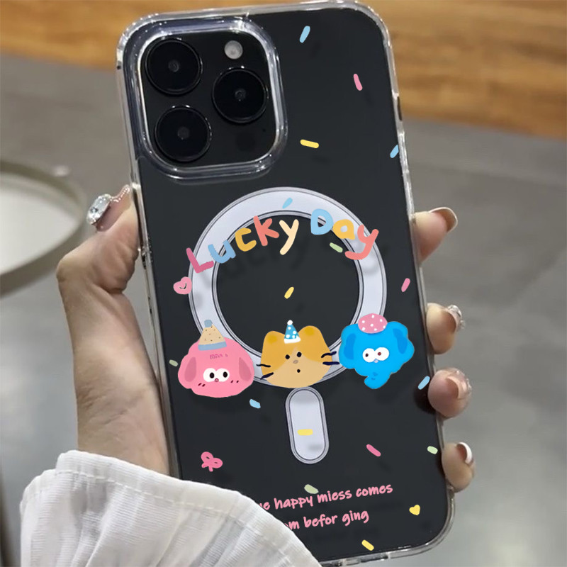 🦋GOOD🦋แม่เหล็ก เคสใสกันกระแทก เคสสําหรับไอโฟน 11 เคสชาร์ได้ สำหรับ IPhone 13 15 7Plus 14 12 11 Pro MAX 8 7 Plus 16 xsmax
