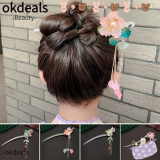 Okdeals กิ๊บติดผม แฮนด์เมด ประดับพู่ สไตล์โบราณ