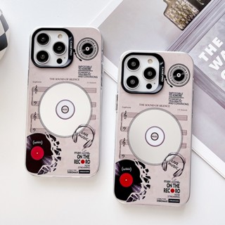 เคสโทรศัพท์มือถือ ลายการ์ตูนแผ่น CD สีเงิน หรูหรา สําหรับ iPhone 14 13 11 12 Pro Max