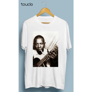 เสื้อยืดผ้าฝ้าย 100 ผ้าฝ้าย พิมพ์ลาย Robert Johnson Blues Rock สไตล์วินเทจ เรโทร สําหรับผู้ชาย