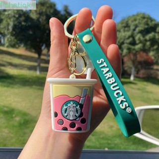 Fishstick1 พวงกุญแจ จี้รูปตัวอักษร Starbucks สไตล์เกาหลี สร้างสรรค์ สีเขียว สําหรับเด็กผู้ชาย ผู้หญิง