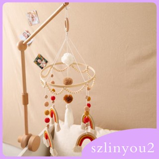 [szlinyou2] โมบายไม้ สีรุ้ง สําหรับแขวนตกแต่งเปลเด็กทารก