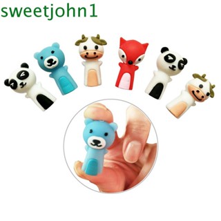 Sweetjohn ฝาครอบดินสอ ซิลิโคนเจล รูปวัว สําหรับตกแต่งปากกา