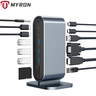 Myron ฮับ USB 3.0 4K HDMI PD 100W Type C 12 in 1