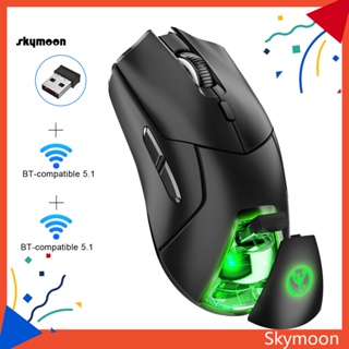 Skym* เมาส์เกมมิ่งไร้สาย Pc 3 โหมด พร้อมไฟ Rgb T40 ปรับได้ พร้อมบลูทูธ 4000dpi สําหรับคอมพิวเตอร์