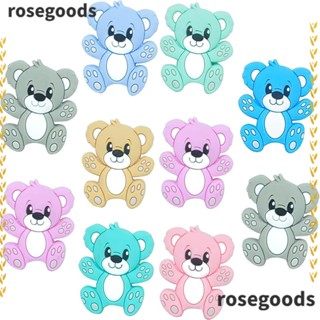 Rosegoods1 ลูกปัดซิลิโคน รูปสัตว์น่ารัก 5 สี สําหรับทําเครื่องประดับ DIY