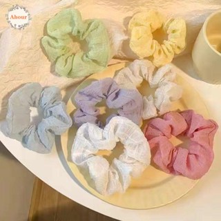 Ahour เกาหลี Scrunchie สําหรับผู้หญิง แฟชั่นหรูหรา นุ่ม เด็กผู้หญิง ของขวัญ ยางรัดผม ยืดหยุ่น ที่คาดผม เครื่องประดับผม