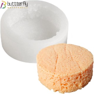 Buttterfly แม่พิมพ์ซิลิโคน ทรงกลม ขนาด 8.8*3.2 ซม. สีขาว สําหรับทําเทียน คัพเค้ก สบู่ DIY