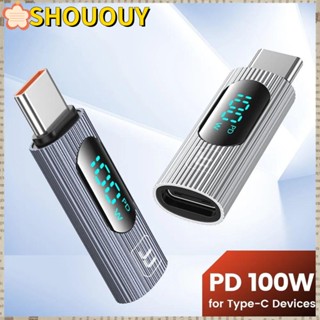 Shououy อะแดปเตอร์ชาร์จ USB C เป็น Type-C Type C เป็น USB 2.0 100W อะลูมิเนียมอัลลอย ชาร์จเร็ว| แอร์ สําหรับบ้าน S9