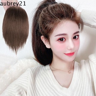 Aubrey1 แผ่นผมสังเคราะห์ แบบนิ่ม ไร้รอยต่อ คุณภาพสูง สีดํา สําหรับผู้หญิง