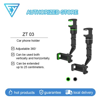 ZT-03ที่วางโทรศัพท์ 360°หมุน ที่ยึดโทรศัพท์ในรถยนต์ ที่จับมือถือในรถ ที่จับมือถือ ตัวหนีบหัวเตียง ที่ยึดกระจกมองหลัง