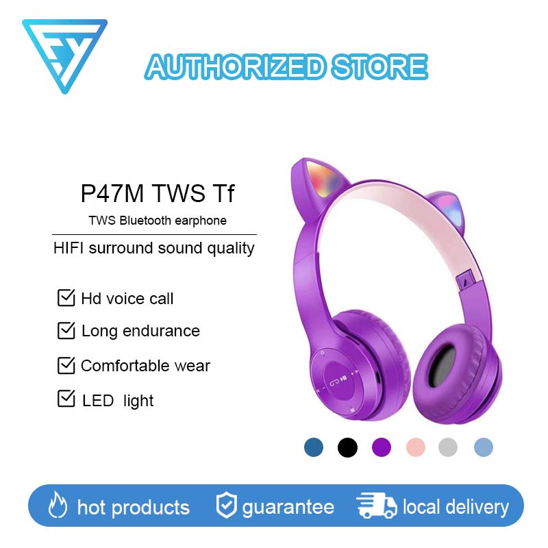 หูฟังครอบหูไร้สาย บลูทูธ รุ่นP47M รองรับ Bluetooth 5.0 รองรับวิทยุ FM สเตอริโอ เบสคมชัด