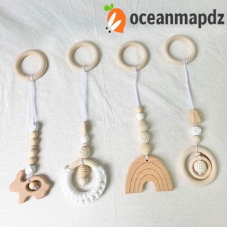 Oceanmapdz ของเล่นเด็ก ยิม กรอบรูป โครเชต์ กระต่าย ไม้บีช กิจกรรม ยิม สไตล์นอร์ดิก จี้ลูกปัดประสาทสัมผัส เด็กทารก / เด็กวัยหัดเดิน