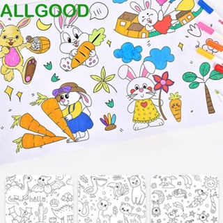 Allgoods ม้วนกระดาษวาดภาพกราฟฟิก ลายสัตว์จราจรน่ารัก ของเล่นเสริมการเรียนรู้เด็ก