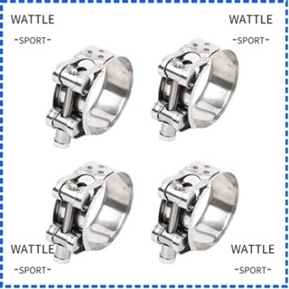 Wattle แคลมป์หนีบท่อ สเตนเลส สีเงิน 17-19 มม. ปรับได้ สําหรับรถยนต์ 4 ชิ้น