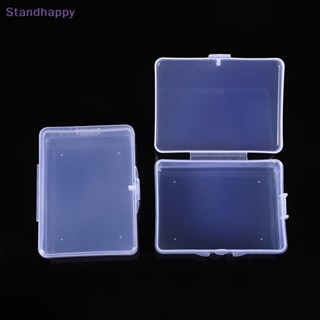 Standhappy ใหม่ กล่องเก็บเครื่องประดับ ลูกปัด ทรงสี่เหลี่ยม ขนาดเล็ก สีโปร่งใส 3 ชิ้น