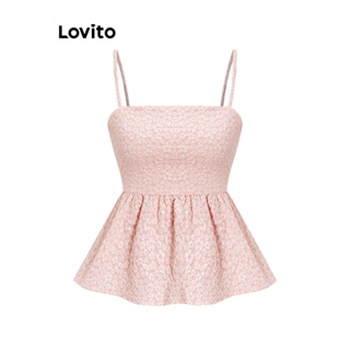 Lovito เสื้อกล้ามซับใน ลายดอกไม้ ลําลอง สําหรับผู้หญิง L62ED050 (สีชมพู)