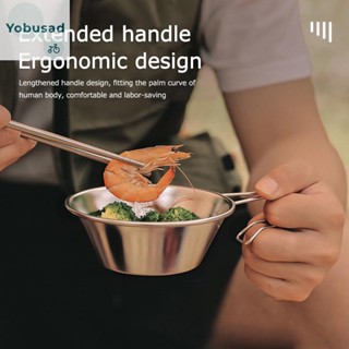 [Yobusad.th] ชามกาแฟสเตนเลส สีเงิน สําหรับปิกนิก ตั้งแคมป์กลางแจ้ง