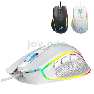 Hxsj A906 เมาส์เกมมิ่งมีสาย RGB 800-12800 DPI 8 คีย์ สําหรับแล็ปท็อป คอมพิวเตอร์ PC