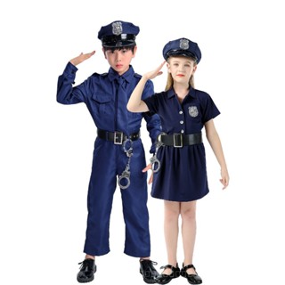 [0709]SZMRP-COS-B S-XL Children Police Performance Costume Cos Costume Halloween Boys Clothing Childrens Day Boys Performance Wear Costume Cosplay  Animation  Gift  Comic  OQN2