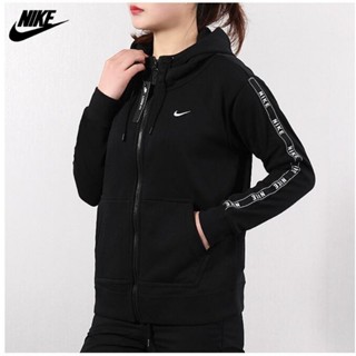 [ขายดี พร้อมส่ง] Nike เสื้อแจ็กเก็ต แขนยาว มีซิป ของแท้ 100% แฟชั่นสําหรับผู้หญิง