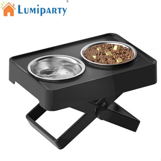 Lumiparty ชามสเตนเลส พร้อมขาตั้ง สําหรับสุนัข ขนาดใหญ่