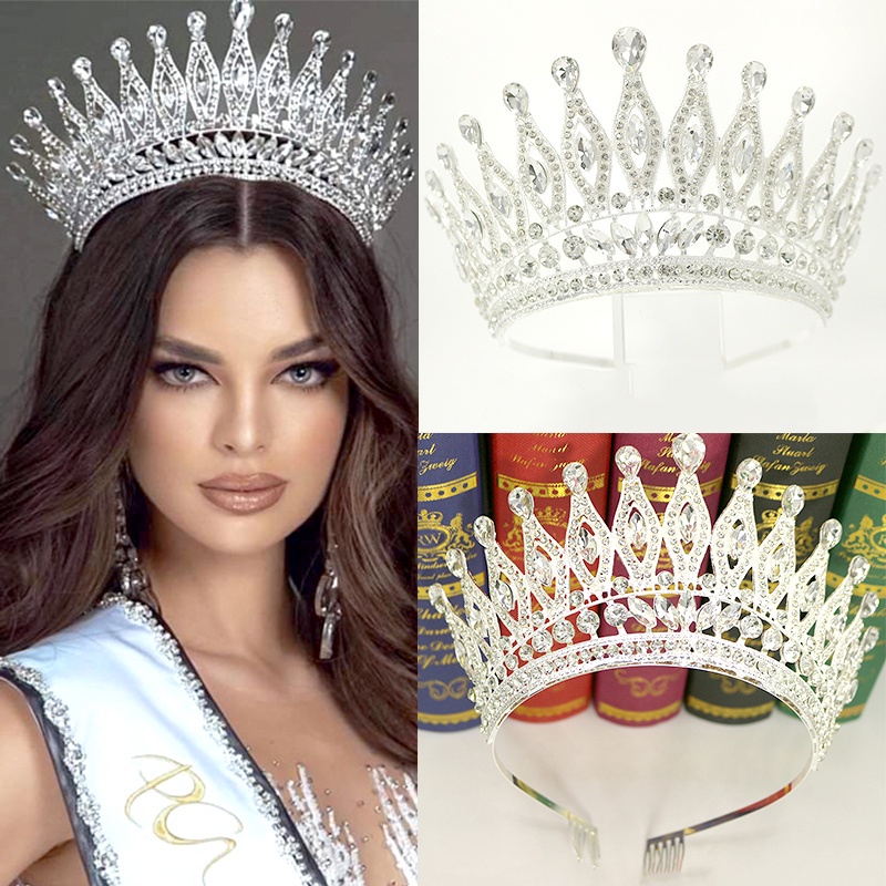 Miss Universe Paraguay crownAngola Crown วันเกิดงานแต่งงานมงกุฎเจ้าสาว Water Drop Shape Tiara