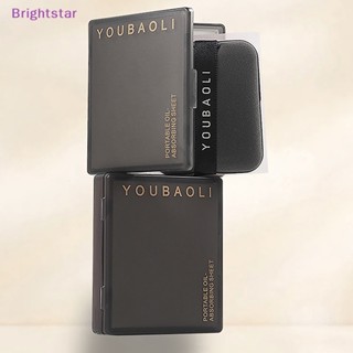 Brightstar ใหม่ กระดาษซับมัน แบบพกพา พร้อมกระจก สําหรับผู้หญิง 100 แผ่น