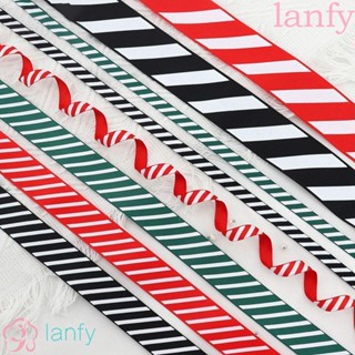 Lanfy ริบบิ้น ลายขวาง สีเหลือง สําหรับตกแต่งกล่องบรรจุภัณฑ์ งานเทศกาลคริสต์มาส และงานแต่งงาน