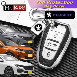 【Mr.Key】เคสกุญแจรีโมตรถยนต์ หนังนิ่ม TPU สําหรับ Peugeot 308 408 508 2008 3008 4008 5008 C3-XR DS3 DS4 DS5