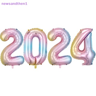 Newsandthen1 ลูกโป่งฟิล์มอลูมิเนียม รูปตัวเลข 2024 พร็อพงานเลี้ยงจบการศึกษา สําหรับตกแต่งปาร์ตี้ปีใหม่ 1 ชุด