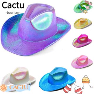 Cactu หมวกคาวบอย สีรุ้ง คอสเพลย์ ปาร์ตี้ นีออน อวกาศ ผู้หญิง หมวกด้านบน